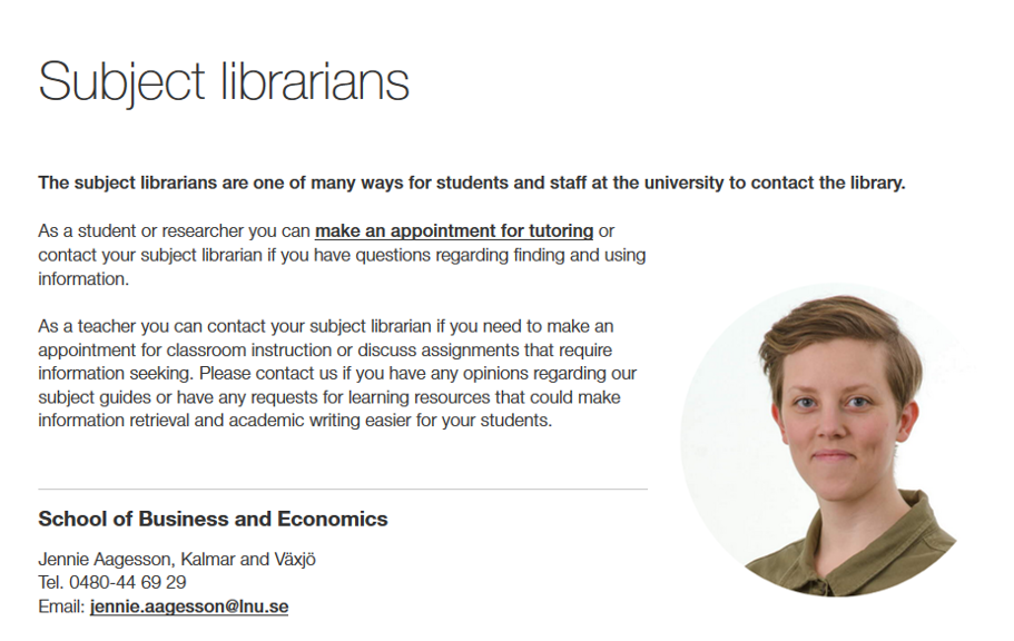 Subject librarians