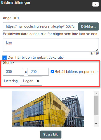 Bildinställningar