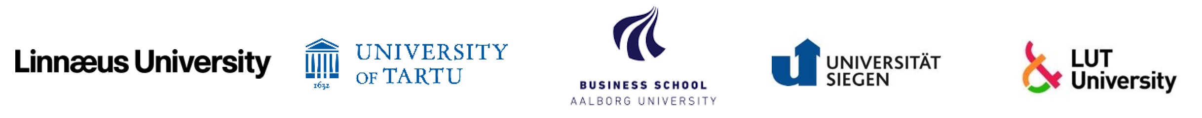 Logos for the partner universities of IETN project